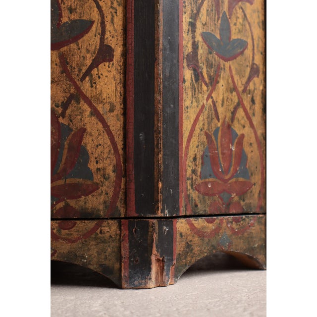 Antique Scandinavian Column Cabinet with Hand-Painted Decor For Sale - Image 13 of 16