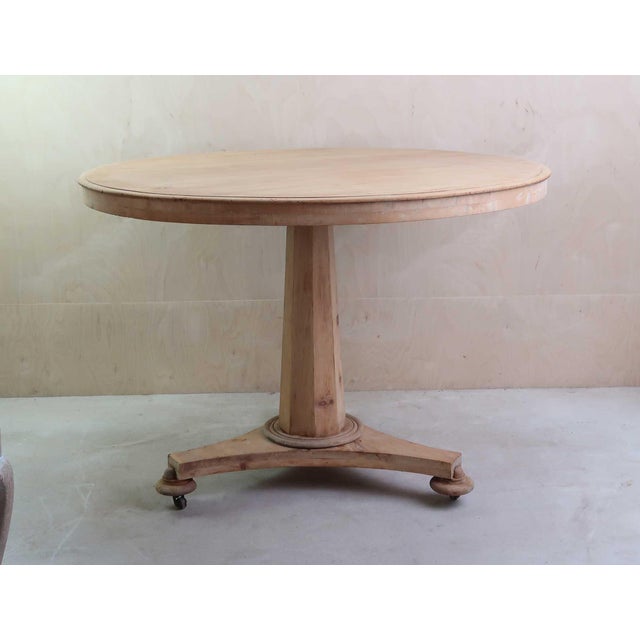 Early 19th Century Small Antique English Palladian Style Round Bleached Table, 1835 For Sale - Image 5 of 9