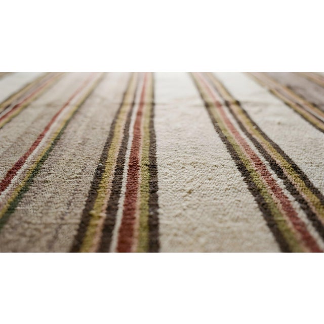 Comfortable Tan Beige Color With Special Geometric Design Antique American Navajo Rug For Sale - Image 11 of 12