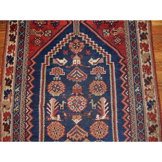 1920s 1920s Handmade Antique Persian Shiraz Rug 3.2' X 5.9' For Sale - Image 5 of 9