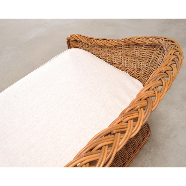 Wood Suite of Michael Taylor Style Rattan Wicker Chairs and Sofa For Sale - Image 7 of 18