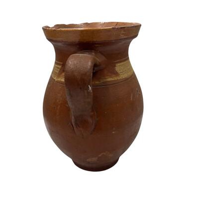 This antique one-handle terra cotta vessel from Hungary is a wonderful addition to any Farmhouse decor. The rustic pottery...