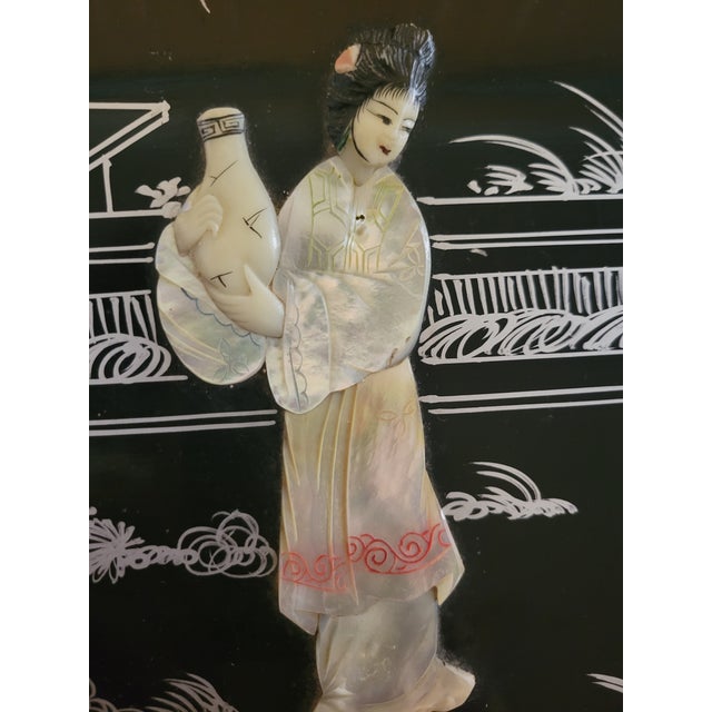 Mid 20th Century Black Lacquer Asian Cabinet For Sale - Image 9 of 12