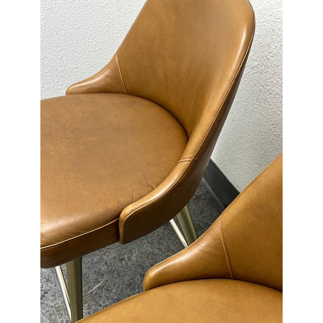 West Elm Mid Century Swivel Counter Stools, Pair For Sale - Image 10 of 12