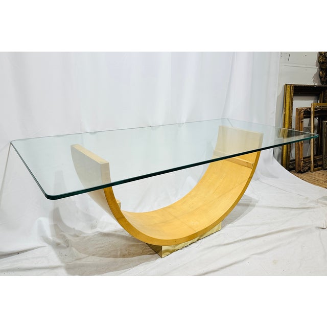 Mid-Century Modern Vintage Modern Art Deco Glass Top Table For Sale - Image 3 of 6