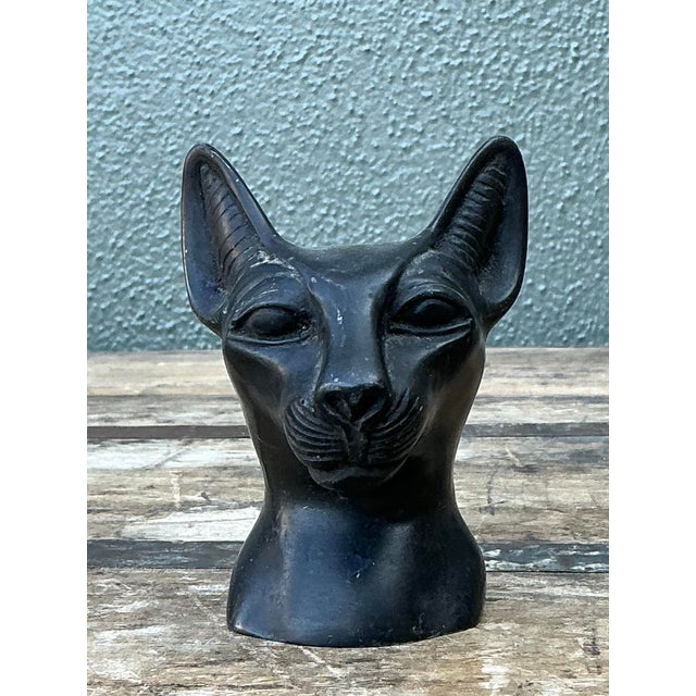 Vintage Metal Cat Head Paperweight For Sale - Image 12 of 12