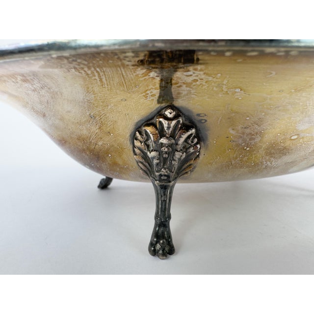 Early 20th Century Silver-Plated Oval Centerpiece Platter With Handles For Sale - Image 13 of 16