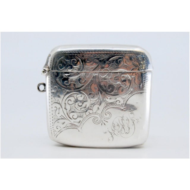 Silver Matchbox with Reliefs and Ring For Sale - Image 9 of 10