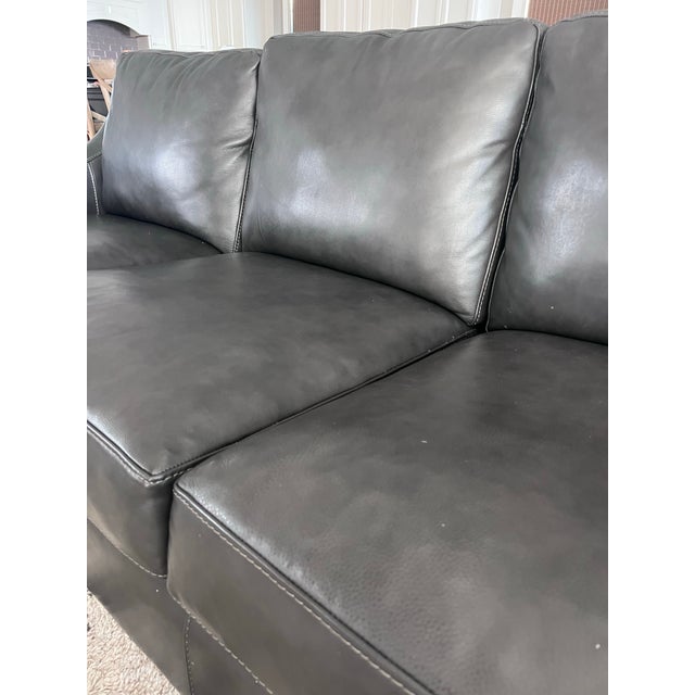 2020s Bernhardt Germain Premium Leather Sofa For Sale - Image 5 of 10
