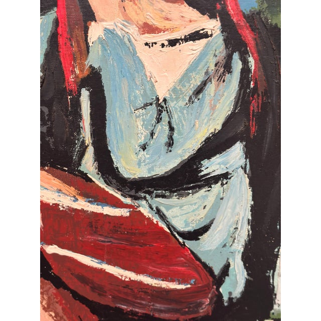M. Costa, Portrait of a Young Lady, 1960s, Oil Painting on Canvas, Framed For Sale - Image 6 of 18