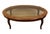 French Country Ethan Allen Chateau Normandy Solid Knotty Pine 48" Oval Coffee Table W. Beveled Amber Glass Top 17-8010 For Sale - Image 3 of 9