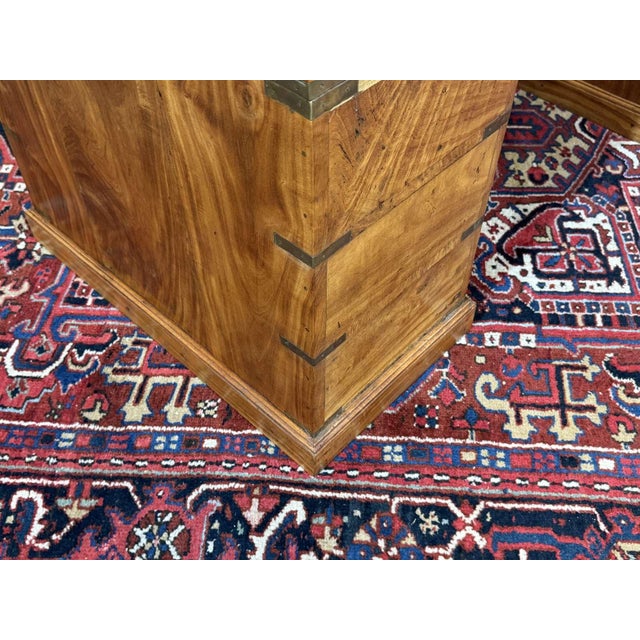 Indian Marine Flat-Top Desk in Mahogany, 1980s For Sale - Image 17 of 18