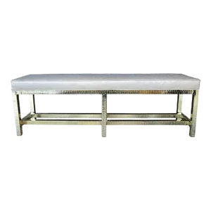 Brass and Leather Bench