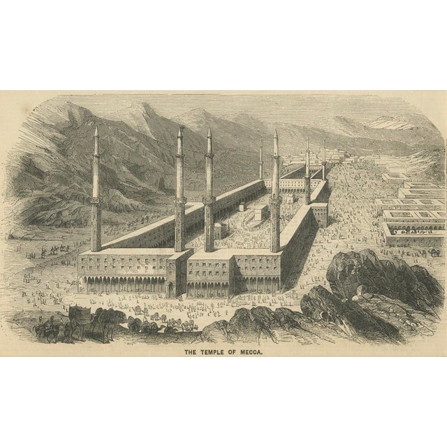 Antique Engraving of the Great Mosque of Mecca with Kaaba, 1850s, Print For Sale - Image 12 of 13