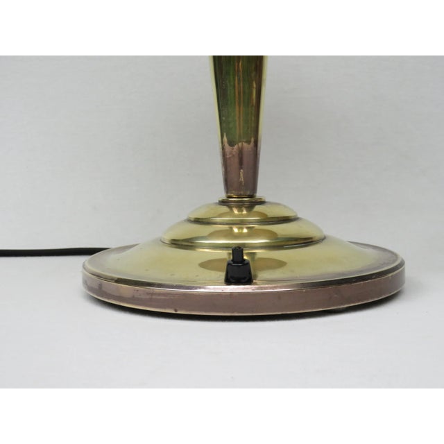Vintage Art Deco French Table Lamp in Brass For Sale - Image 4 of 13