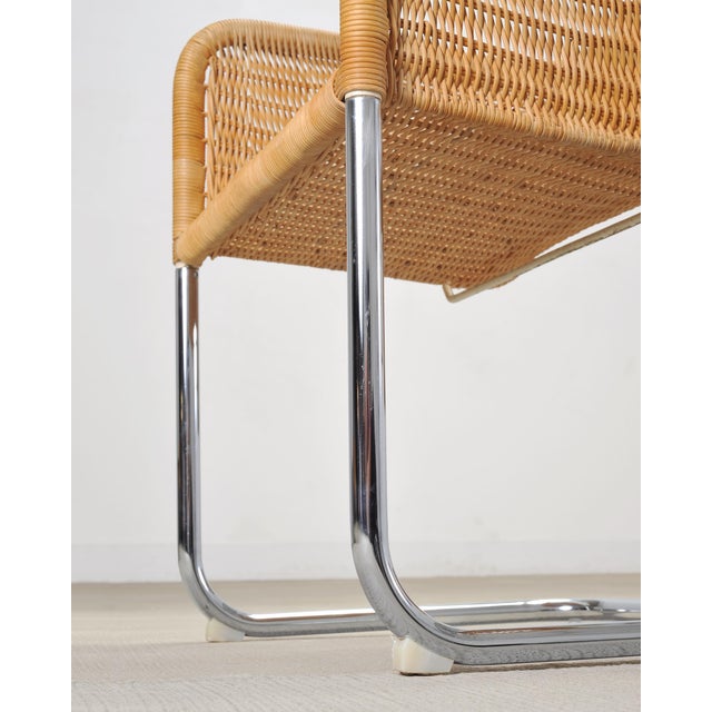 Set of Nine Harvey Probber D43 Rattan Wicker Cantilever Chairs For Sale - Image 16 of 18
