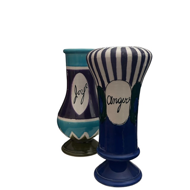 Super fun set of ‘Anger’ and ‘Joy’ Vases by Alvino Bagni and Bitossi for Raymond Netter The pair date back to the 60s,...