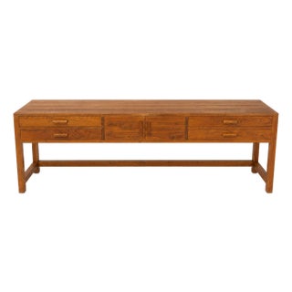 Monumental 96" Solid Wood Organic Modern Credenza/Console For Sale