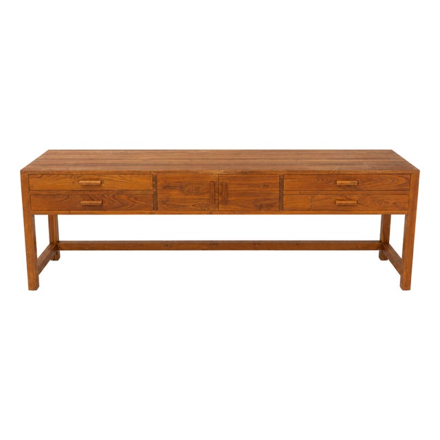 Monumental 96" Solid Wood Organic Modern Credenza/Console For Sale