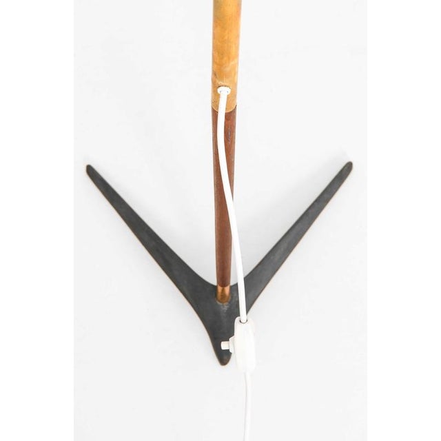 Fishing Pole Floor Lamp in Brass with Steel and Teak by Svend Aage Holm Sørensen, 1950s For Sale - Image 3 of 12