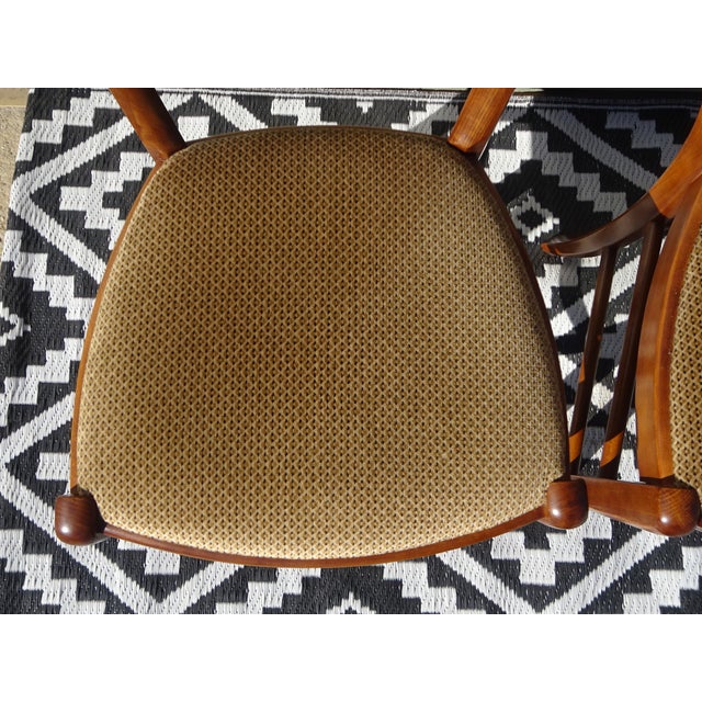 Wooden Chairs with Golden Velvet Top, 1980s, Set of 4 For Sale - Image 15 of 18