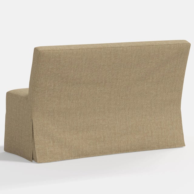 Stoffer Home x Cloth & Company Lindy Slipcover Dining Banquette in Relaxed Linen Burlap For Sale In Chicago - Image 6 of 6