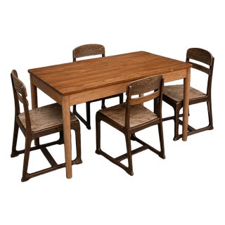 Mid-Century Modern Blonde Elm and Beech Dining Table and Chairs from Ercol, 1960s, Set of 5 For Sale