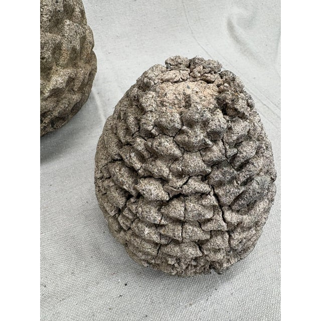 Late 20th Century Concrete Pinecones - A Grouping of Three Garden Sculptures For Sale - Image 10 of 12