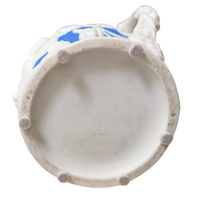 French Antique Bennington Parian Ware Porcelain Pitcher Jug For Sale - Image 3 of 4
