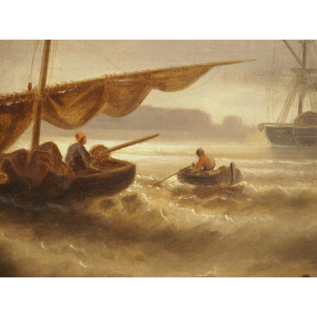 Dramatic 19th Century Maritime Oil on Canvas Painting by Josef Mahorcig, 1880 For Sale - Image 13 of 18