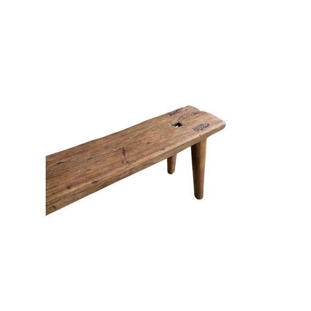 Modern Organic Sculptural Teak Wood Bench For Sale - Image 9 of 10