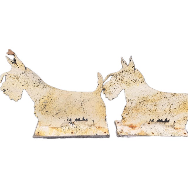 Metal 1980s 2 Metal Scottish Terrier Dog Sculptures For Sale - Image 7 of 8