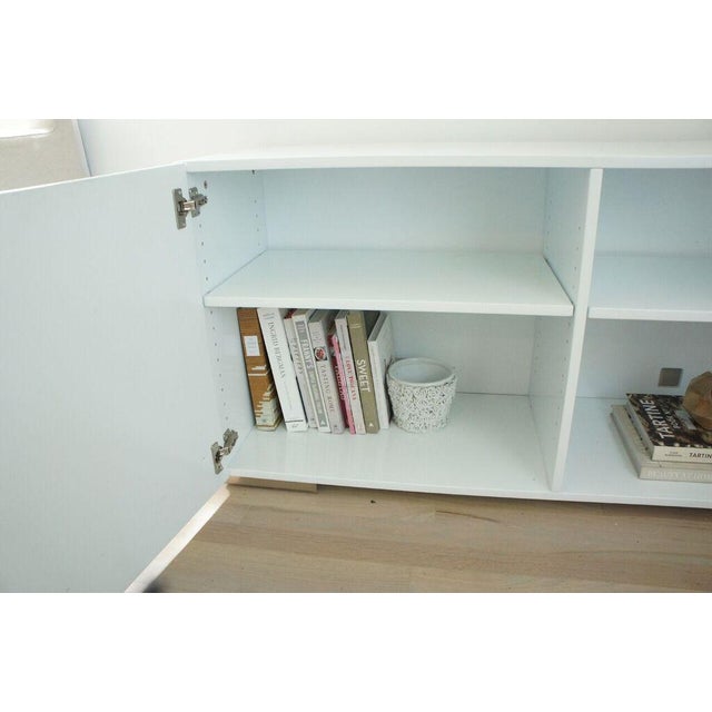 White Lacquer Finish Media Console Chairish