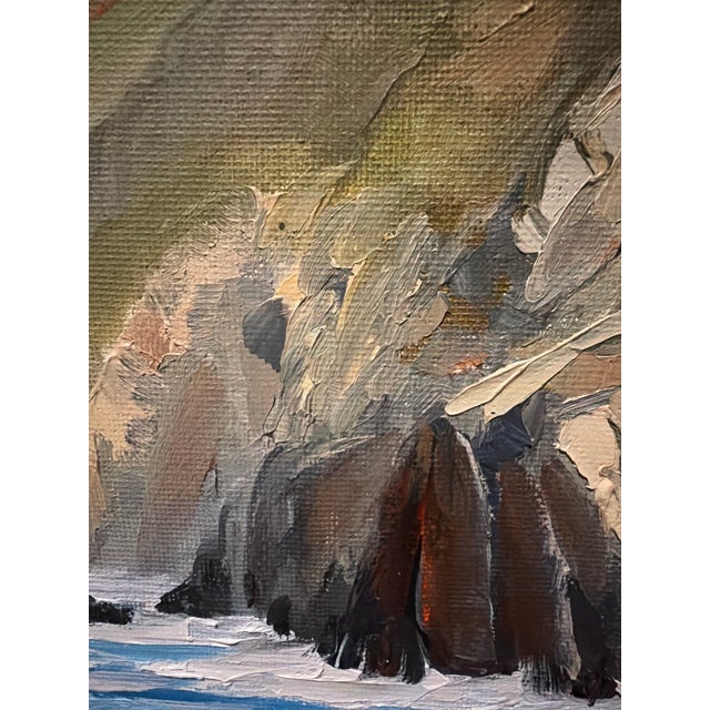 Original oil painting on canvas board by California artist Kathleen Murray (American, b. 1958), depicting the dramatic...