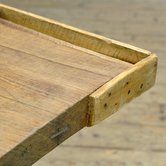 Vintage Oak Work Table, 1920 For Sale - Image 11 of 14