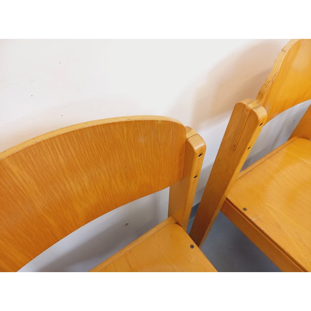 Six vintage chairs from the 1970s/80s, Scandinavian style, designed in the minimalist style of Clive Bacon or the German...