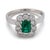 Contemporary 1950s Mid Century English 0.60 Emerald Diamond 18k White Gold Ring, Size 7.25 For Sale - Image 3 of 5