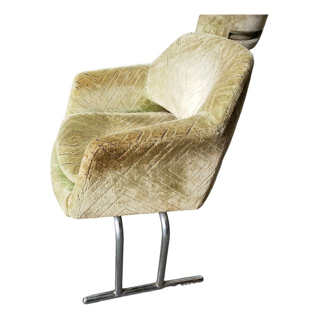 Mid-Century Modern Lounge Chairs in Velvet, Italy, 1970, Set of 6 For Sale