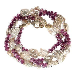 White Pearl and Ruby Necklace