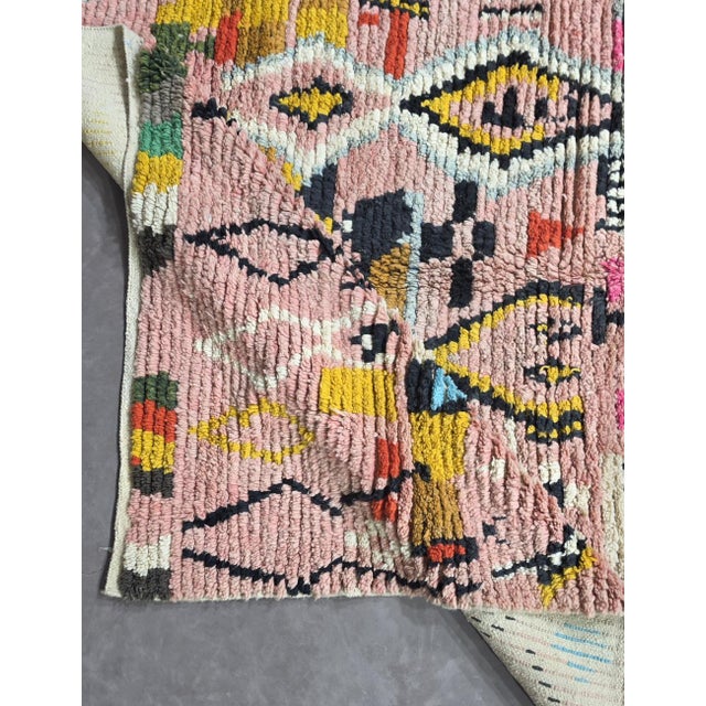2020s Colorful Abstract Handwoven Berber Wool Rug - 8.9 X 7.1 Ft For Sale - Image 5 of 9