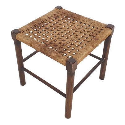 Small Rattan Stool, the Netherlands, 1950s For Sale