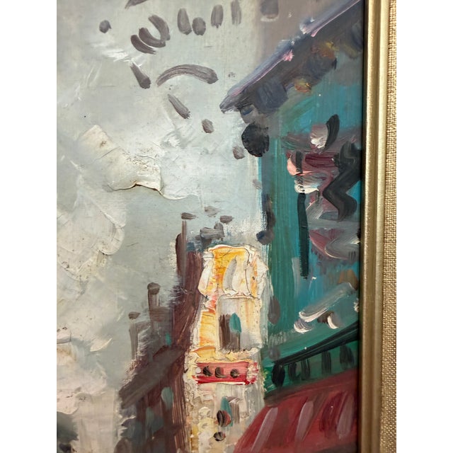 Paint Vintage Paris Street Scene Oil Painting Panthéon Gilt Frame Impressionist For Sale - Image 7 of 9