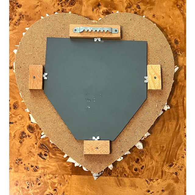 1980s Shell Encrusted Heart Mirror For Sale - Image 4 of 6