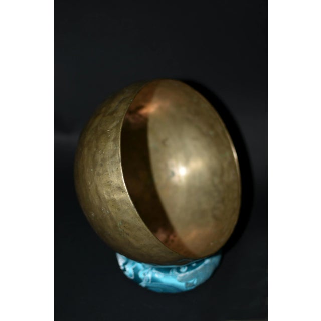 Asian Antique Antique Singing Bowl Hand Hammered E Tone- 4 Pieces For Sale - Image 3 of 12