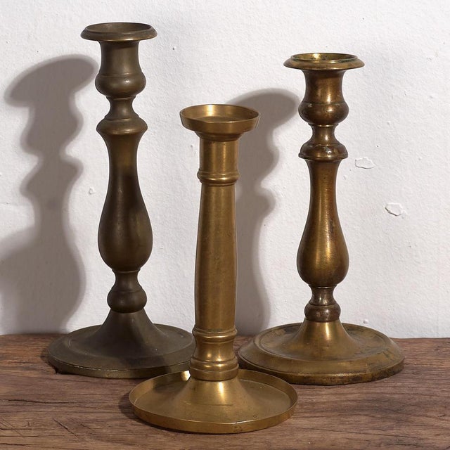 Antique table candlesticks (c.1920) Dimensions: Piece #1: Diameter: 11 cm Height: 22 cm Piece #2: Diameter: 11 cm Height:...