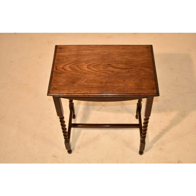 Wood Circa 1900 Edwardian Oak Side Table From England For Sale - Image 7 of 11