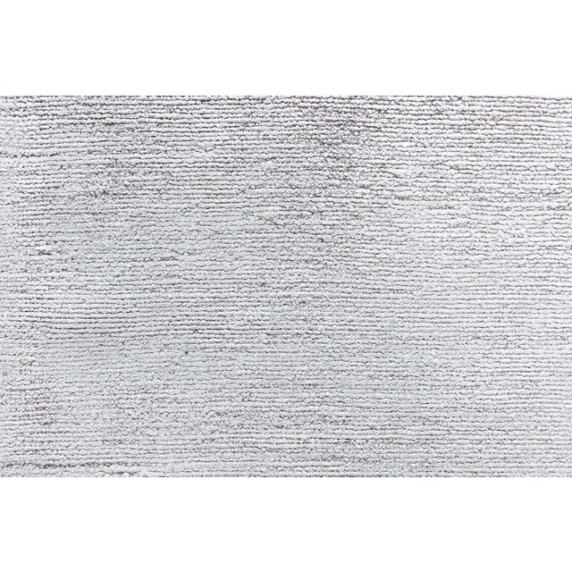 Light Gray Modern Stripes Light Gray Handmade Silk Rug "Silversheen" by Doris Leslie Blau For Sale - Image 8 of 8