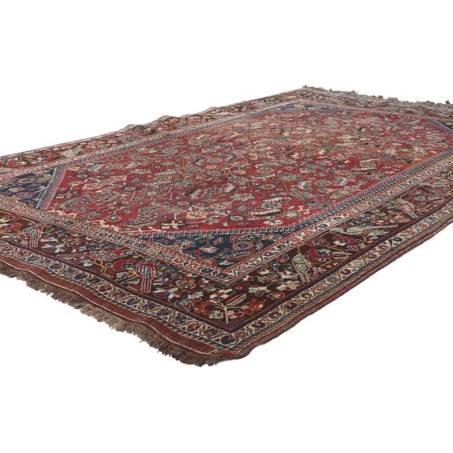 78566 Antique Persian Shiraz Rug, 04'07 x 07'03. Emanating traditional sensibility and timeless style with incredible...