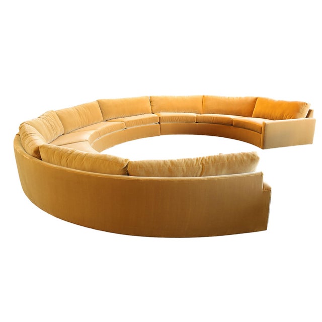 Wood Milo Baughman for Thayer Coggin Large Sectional Sofa With Rosewood Base For Sale - Image 7 of 11