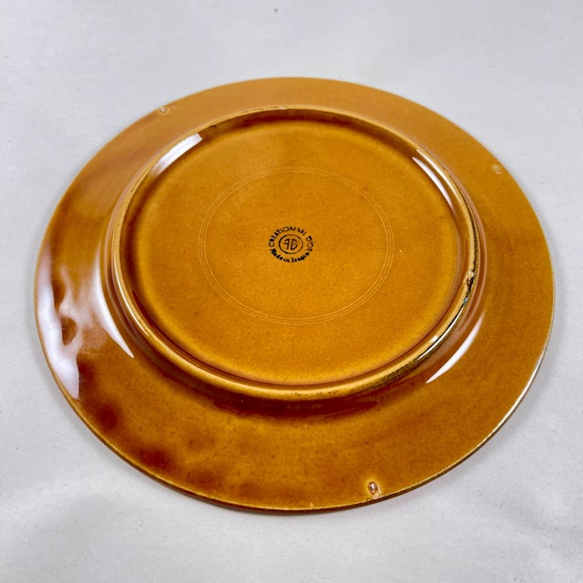 Brown 1950s French Gien Straw Pattern Cheese Course Service, 9 Pieces For Sale - Image 8 of 12